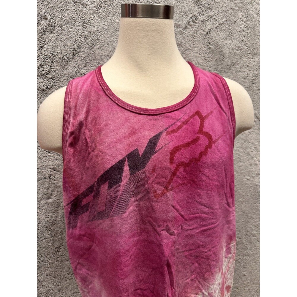 Fox Racing Tank Top XXL Pink Tie Dye Logo Graphic Vintage Y2K Motocross - Picture 2 of 11